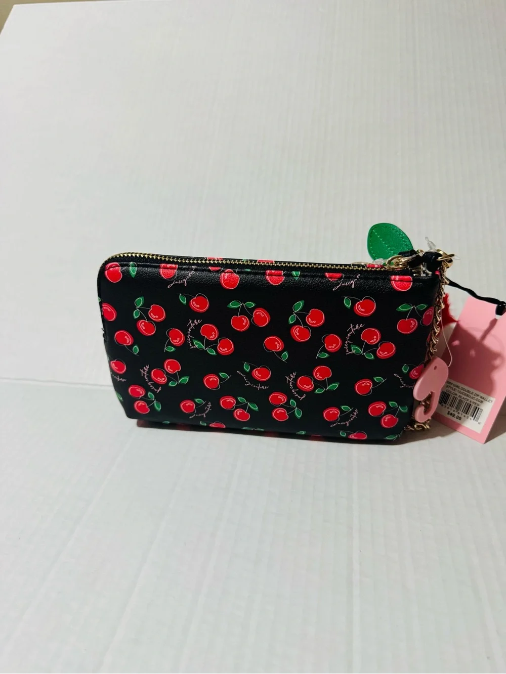 Juicy Couture Red and black  Cherry girl  Double-Zip wristlet Wallet BNWT